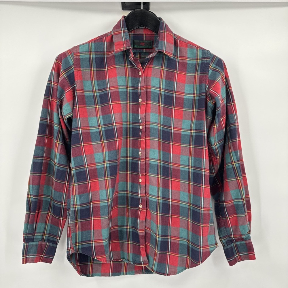 Abercrombie & Fitch Kids Vintage Plaid Wool Blend Button Down Shirt Red Size 12